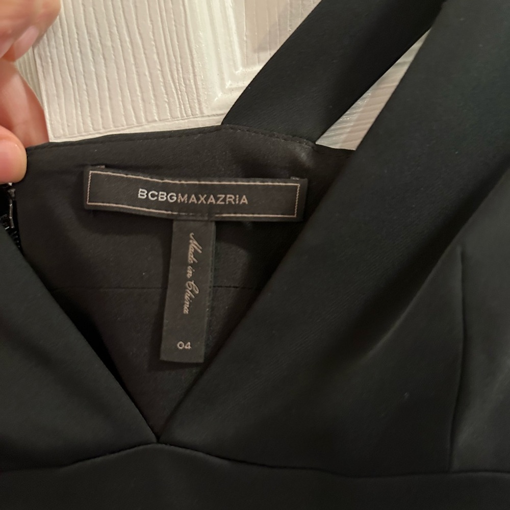 BCBGMaxAzria Black V-Neck Jumpsuit - Picture 2 of 4